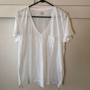White, V neck, Madewell T-shirt